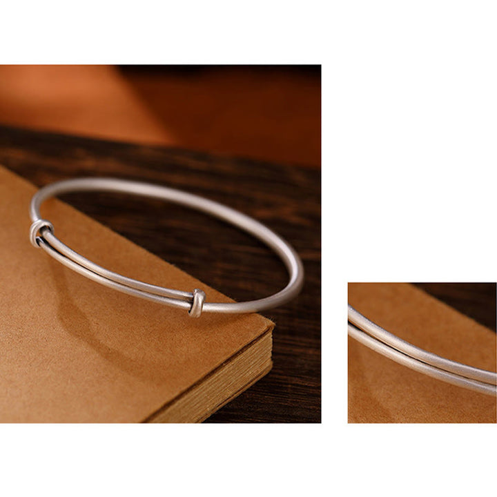 Buddha Stones Tibetan 999 Sterling Silver Om Mani Padme Hum Love Bracelet Bangle - image 6