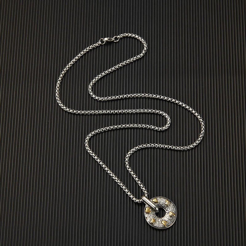 Buddha Stones Tibetan Om Mani Padme Hum Peace Buckle Creativity Necklace Pendant - image 6