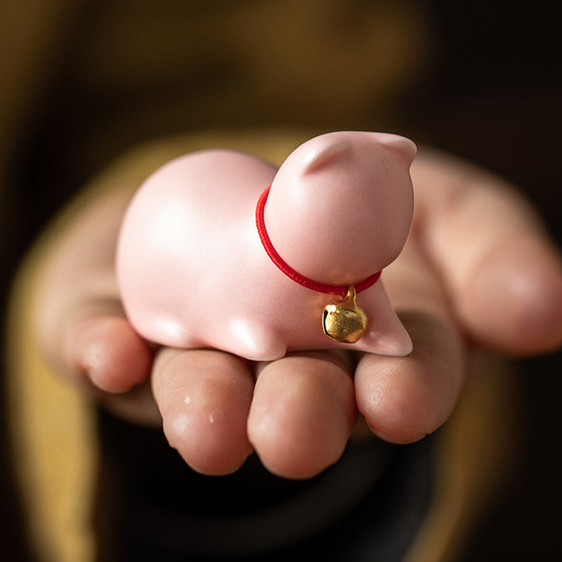 Buddha Stones Mini Small Cute Cat Tea Pet Ceramic Home Desk Figurine Decoration - image 20