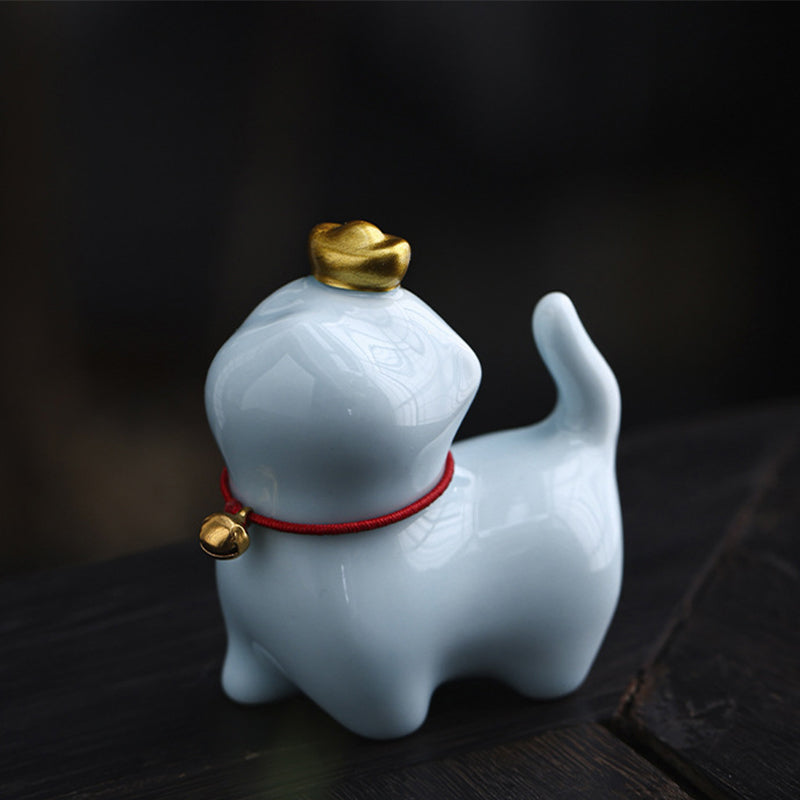 Buddha Stones Mini Lucky Cat Ingot Tea Pet Ceramic Home Desk Figurine Decoration - Lucky Cat Blue 5.5*3.2*6cm - image 13