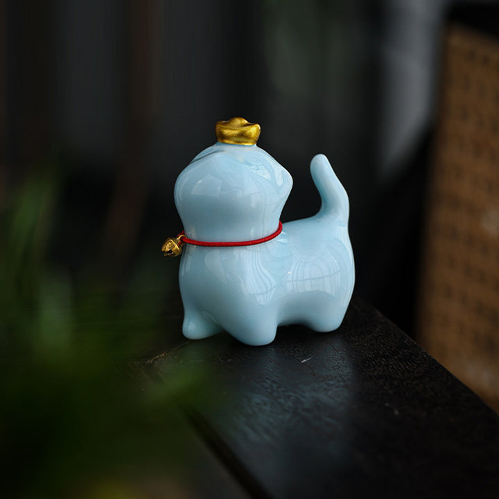 Buddha Stones Mini Lucky Cat Ingot Tea Pet Ceramic Home Desk Figurine Decoration - image 14