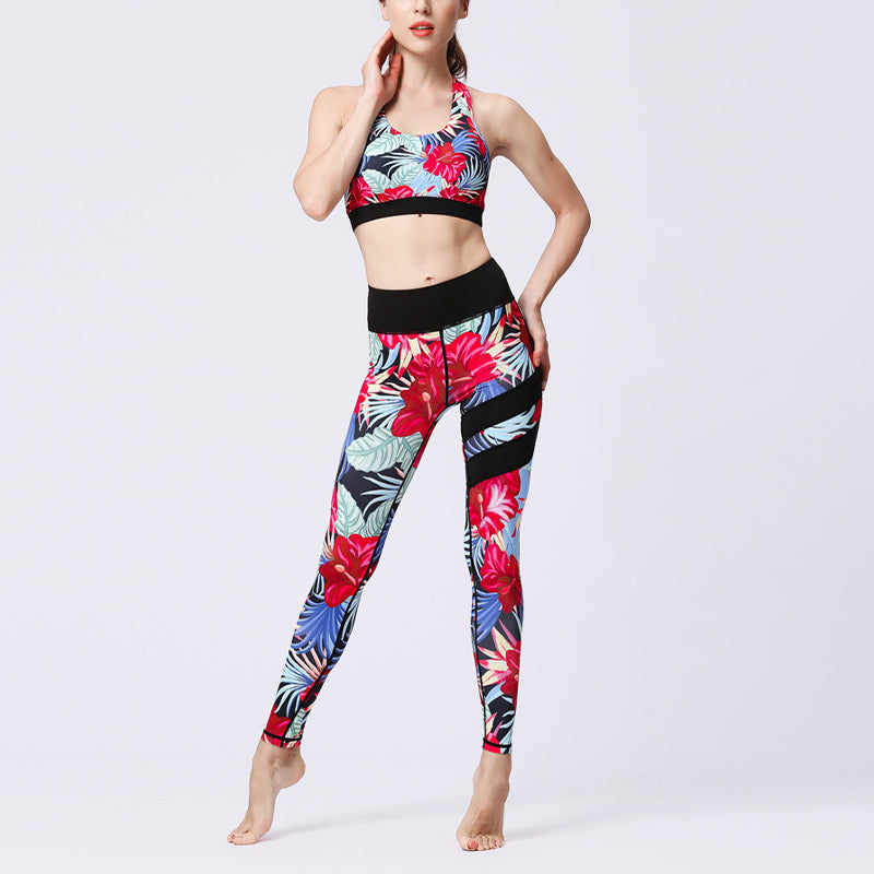 Buddha Stones 2Pcs Sunflower Flowers Leaves Top Pants Sports Fitness Yoga Women's Yoga Sets - image 42