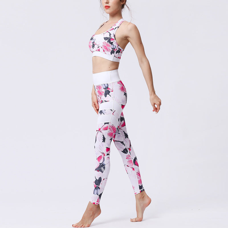 Buddha Stones 2Pcs Sunflower Flowers Leaves Top Pants Sports Fitness Yoga Women's Yoga Sets - image 47