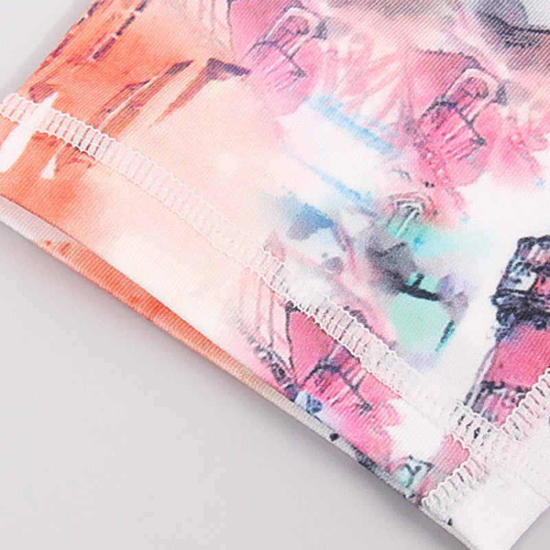 Buddha Stones Pink Flower White Colorful Ink White Leggings Sports Fitness Yoga Women's Pants - image 12