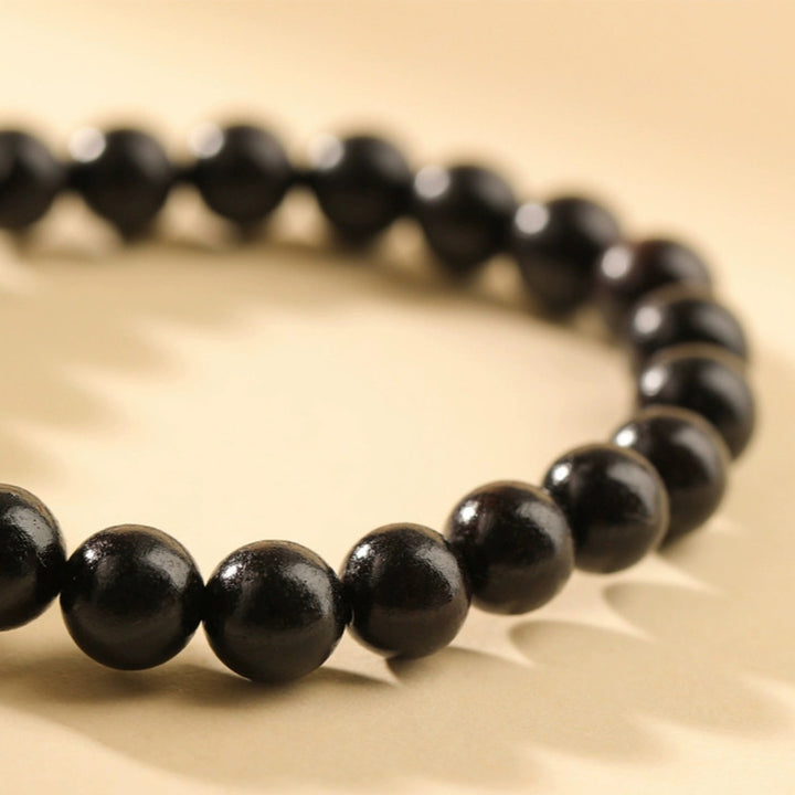 Buddha Stones Cute Ebony Wood Cat Head Pattern Peace Bracelet - image 4