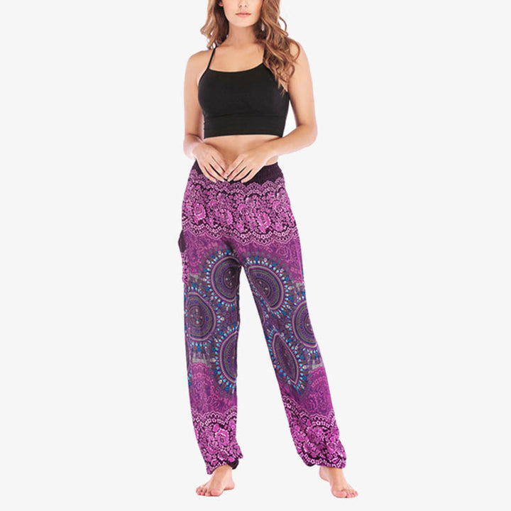 Buddha Stones Boho Loose Harem Trousers Women's Yoga Pants - image 12