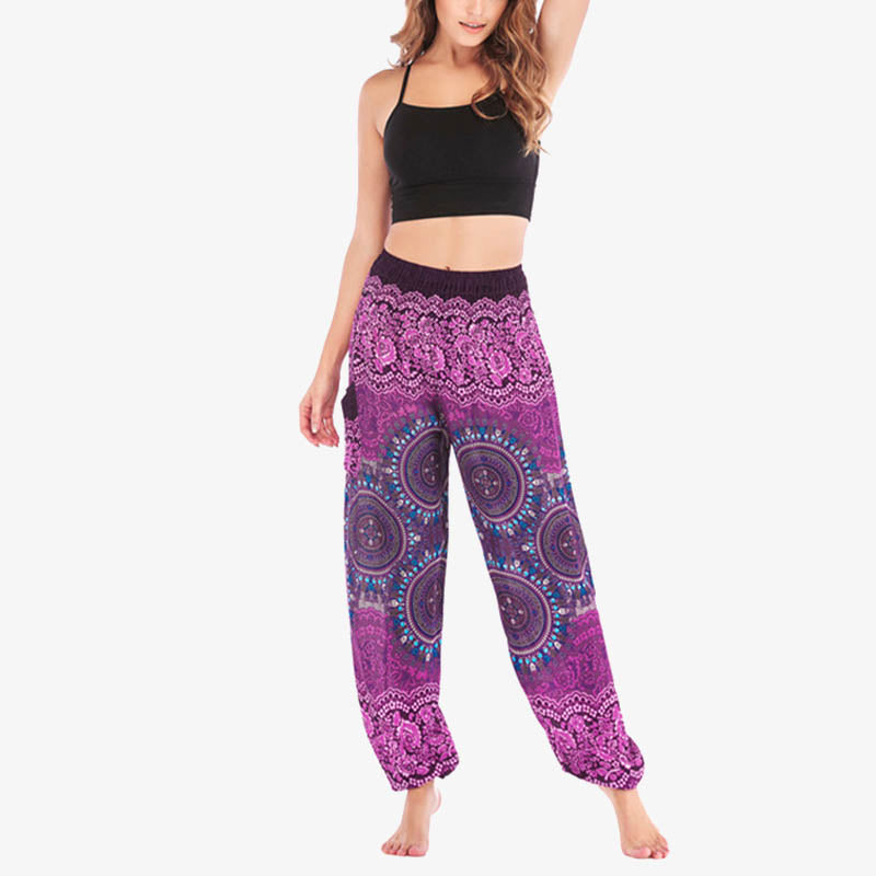 Buddha Stones Boho Loose Harem Trousers Women's Yoga Pants - image 7