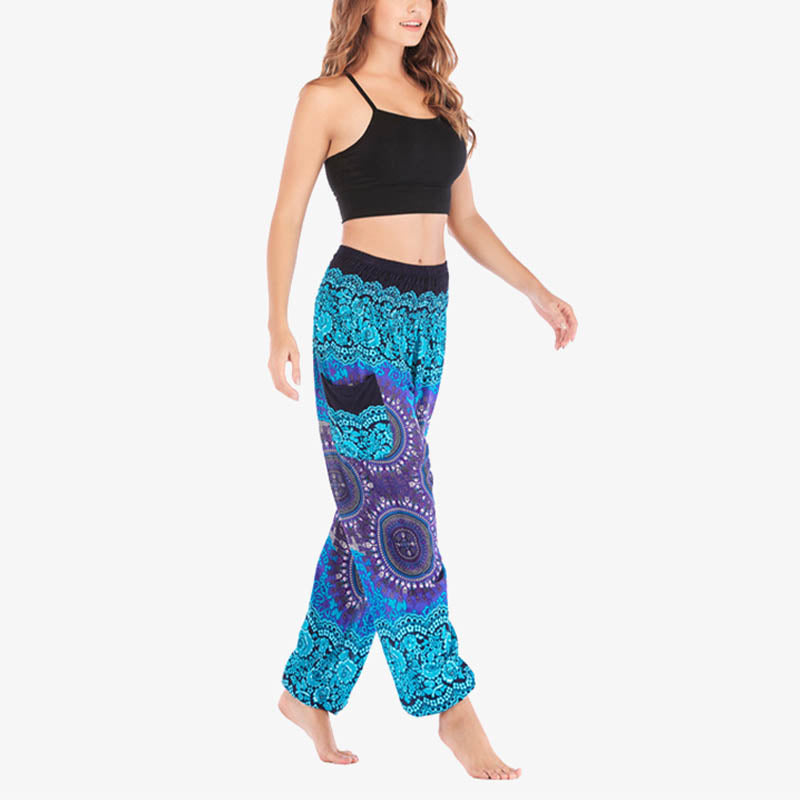 Buddha Stones Boho Loose Harem Trousers Women's Yoga Pants - image 19