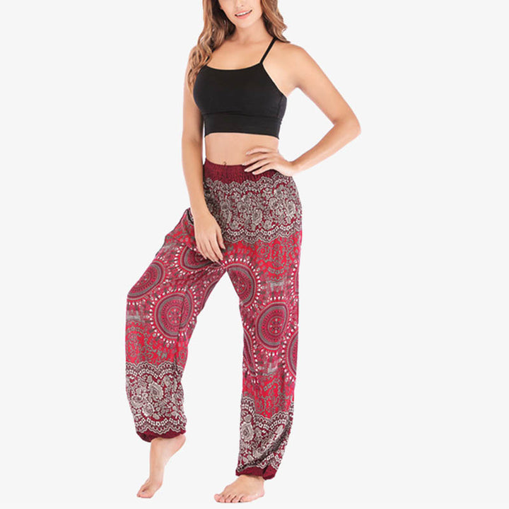 Buddha Stones Boho Loose Harem Trousers Women's Yoga Pants - image 26