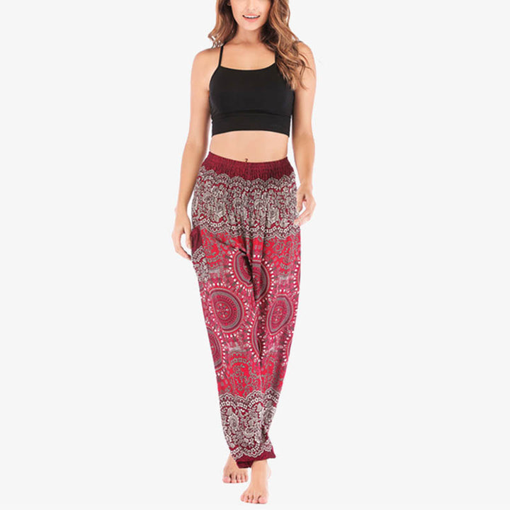 Buddha Stones Boho Loose Harem Trousers Women's Yoga Pants - image 24