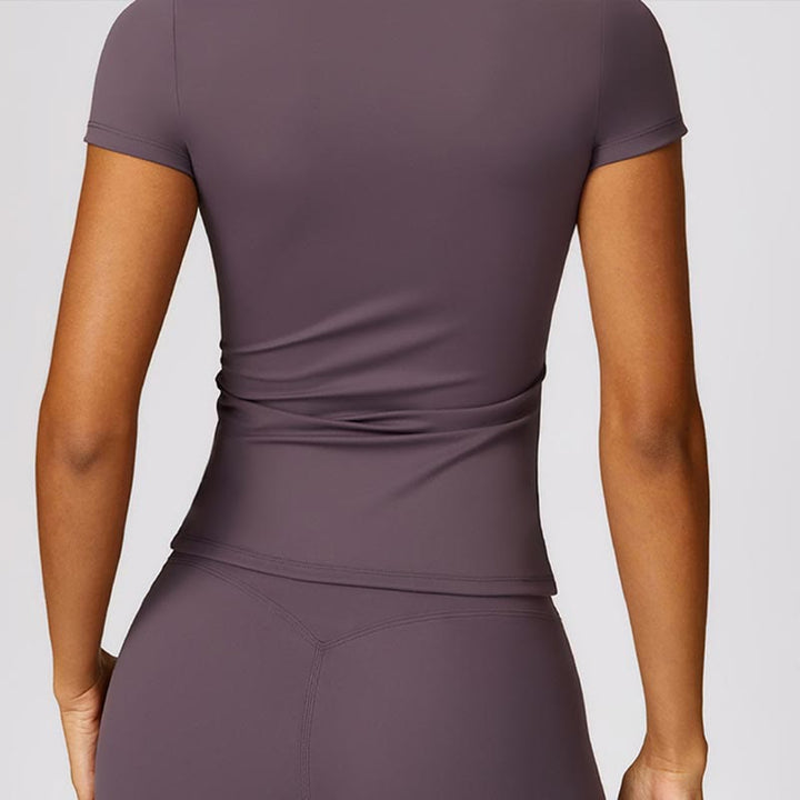 Buddha Stones Women Short Sleeve T-Shirt Top High Waist Leggings Pants For Sports Yoga - image 46