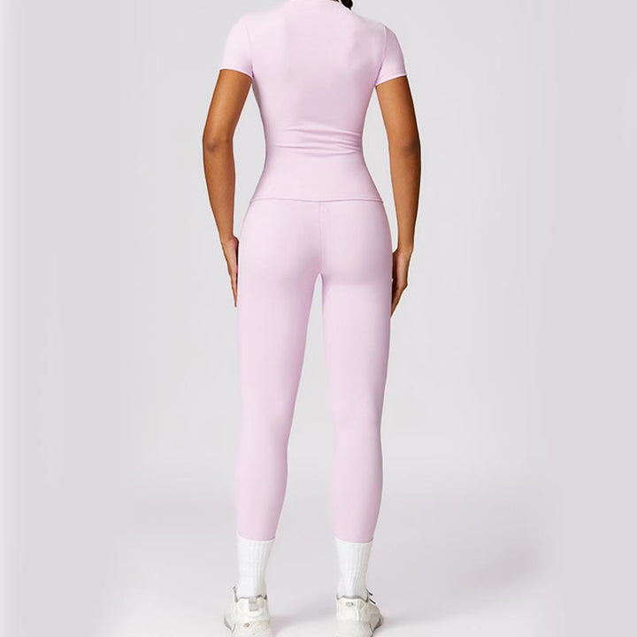 Buddha Stones Women Short Sleeve T-Shirt Top High Waist Leggings Pants For Sports Yoga - image 65