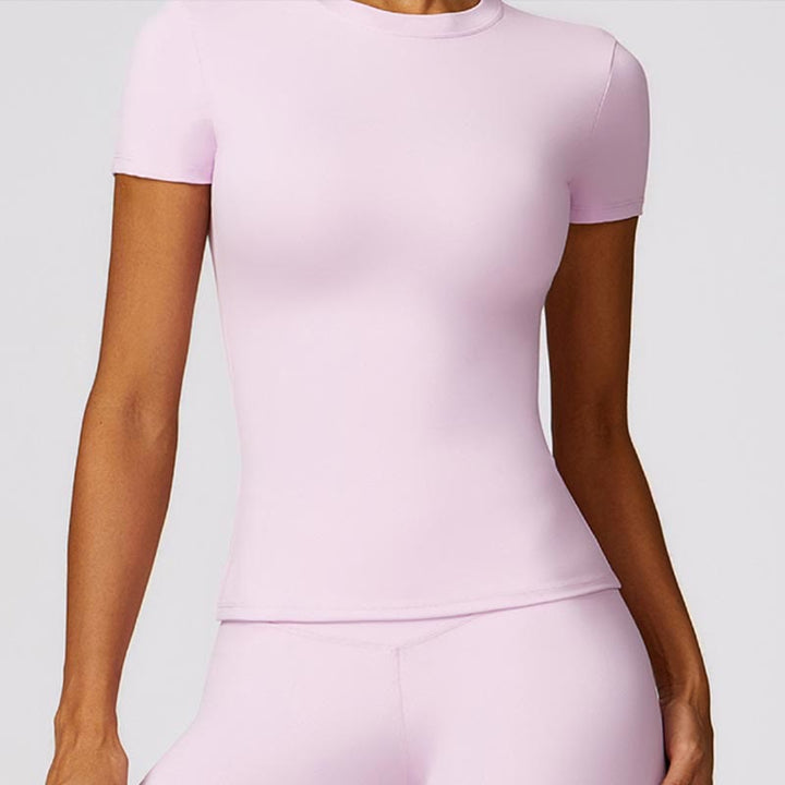 Buddha Stones Women Short Sleeve T-Shirt Top High Waist Leggings Pants For Sports Yoga - image 58