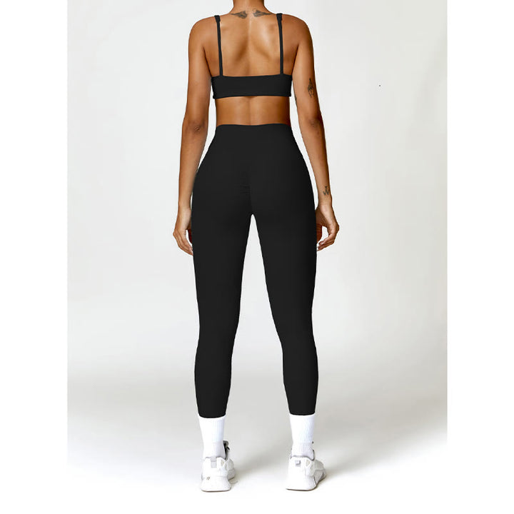 Buddha Stones Gym Sports Yoga Backless Bra Crop Tank Top Shorts - image 5