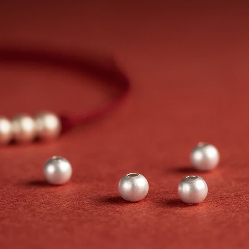 Buddha Stones 925 Sterling Silver Three Beads Protection String Bracelet Anklet - image 7