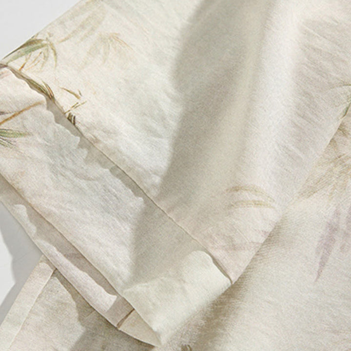 Buddha Stones Green Yellow Bamboo Leaves Print Half Sleeve Shirt Men's T-shirt - image 13