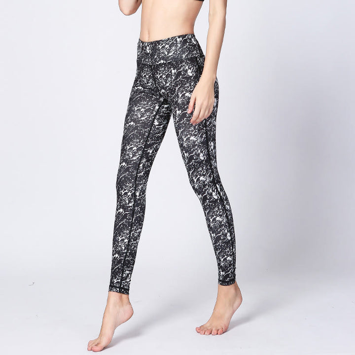 Buddha Stones Camo Print Sports Fitness Yoga High Waist Leggings Women's Yoga Pants - Black White - US8-10,UK/AU12-14,EU40-42 (XL) - image 6