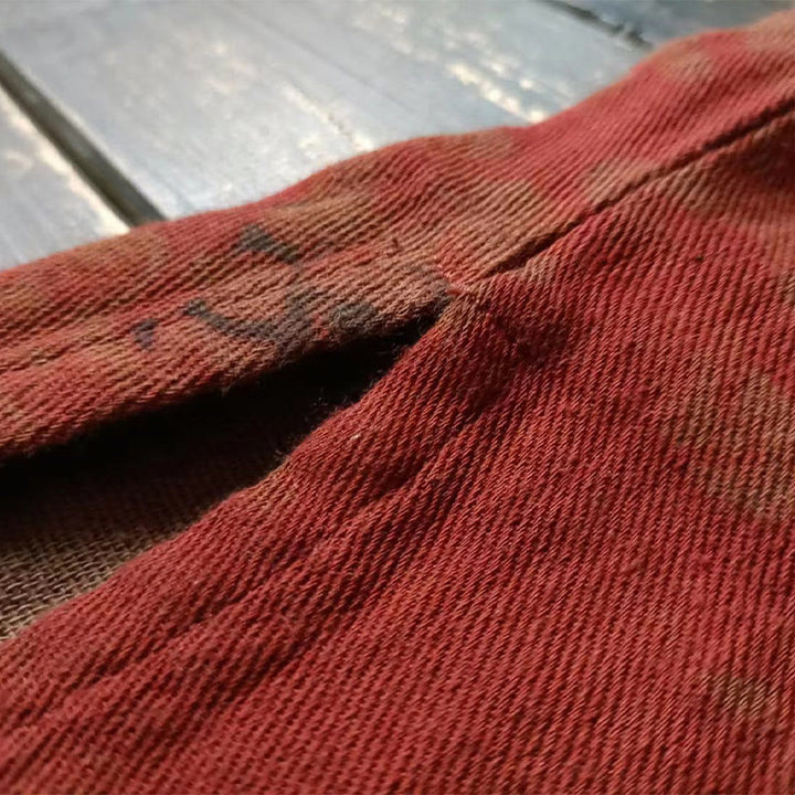 Buddha Stones Orange Peony Flower Cotton Linen Frog-Button Open Front Jacket With Pockets - image 10