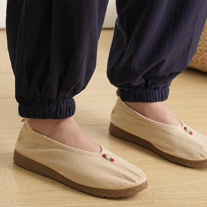 Buddha Stones 2Pcs V-Neck Three Quarter Sleeve Shirt Top Pants Meditation Zen Tai Chi Cotton Linen Clothing Women's Set - image 19