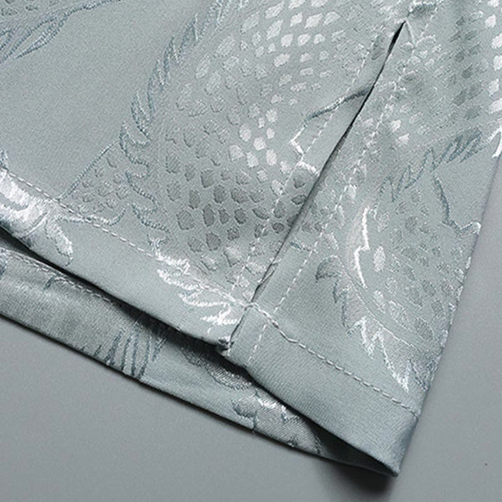 Buddha Stones Dragon Pattern Tang Suit Hanfu Traditional Uniform Short Sleeve Top Pants Clothing Men's Set - image 11