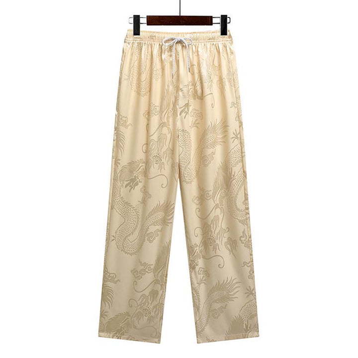 Buddha Stones Dragon Pattern Tang Suit Hanfu Traditional Uniform Short Sleeve Top Pants Clothing Men's Set - image 15