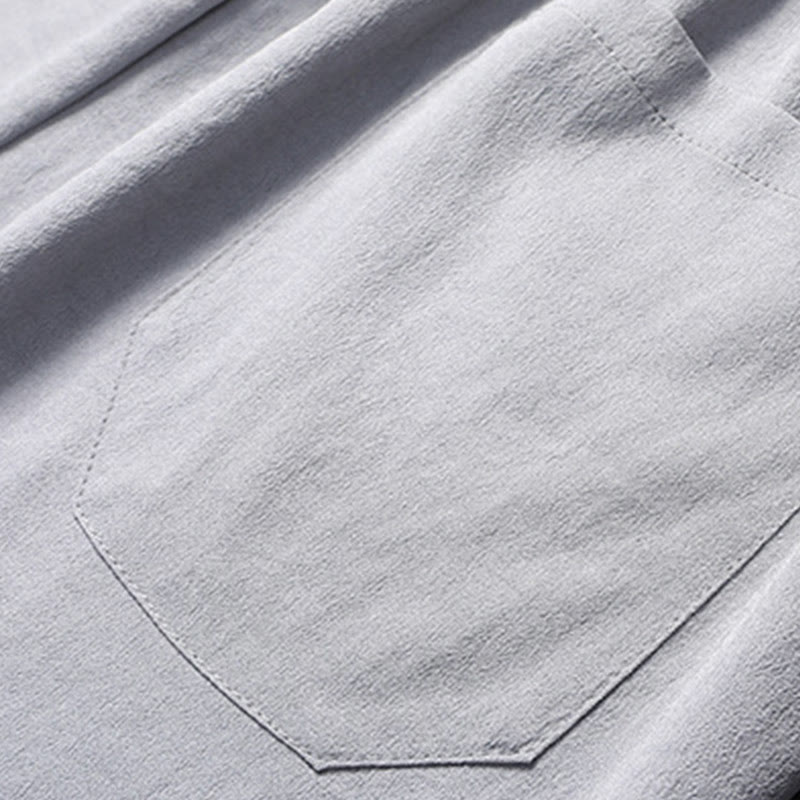 Buddha Stones Fu Character Tang Suit Hanfu Traditional Uniform Short Sleeve Top Pants Clothing Men's Set - image 14