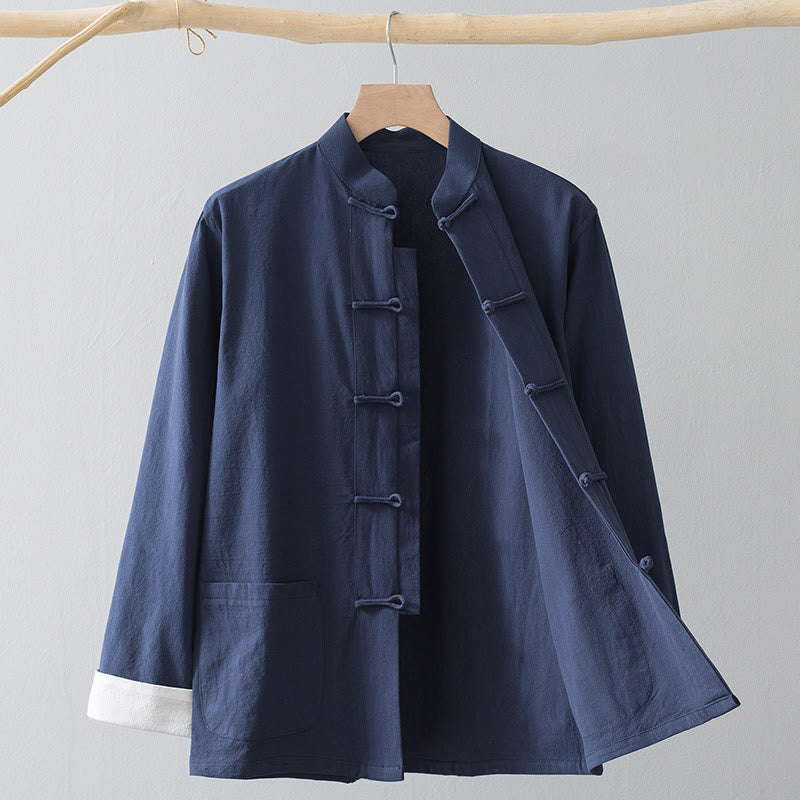 Buddha Stones Frog-Button Chinese Tang Suit Shirt Cotton Linen Men Jacket Clothing - image 6