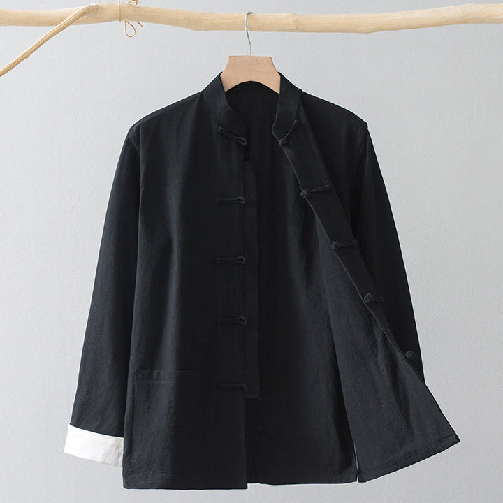 Buddha Stones Frog-Button Chinese Tang Suit Shirt Cotton Linen Men Jacket Clothing - image 3