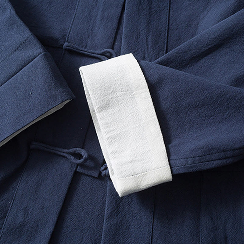 Buddha Stones Frog-Button Chinese Tang Suit Shirt Cotton Linen Men Jacket Clothing - image 11