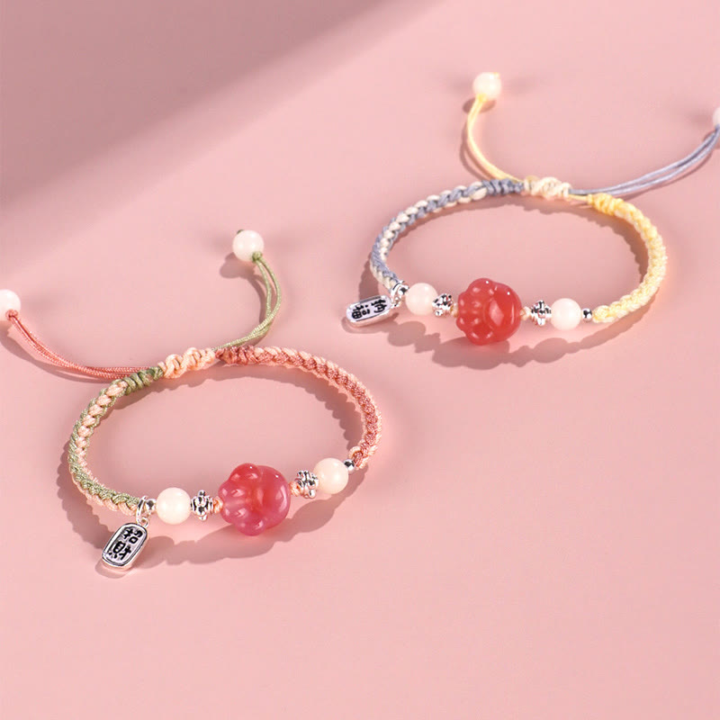 Buddha Stones Yanyuan Agate Cat Claw Paw White Bodhi Seed Fu Character Positive Braided Rope Bracelet - image 14