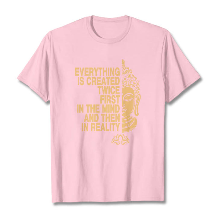 Buddha Stones Everything Is Created Twice Tee T-shirt - LightPink - 2XL - image 12