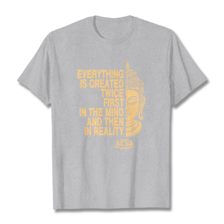 Buddha Stones Everything Is Created Twice Tee T-shirt - LightGrey - 2XL - image 19