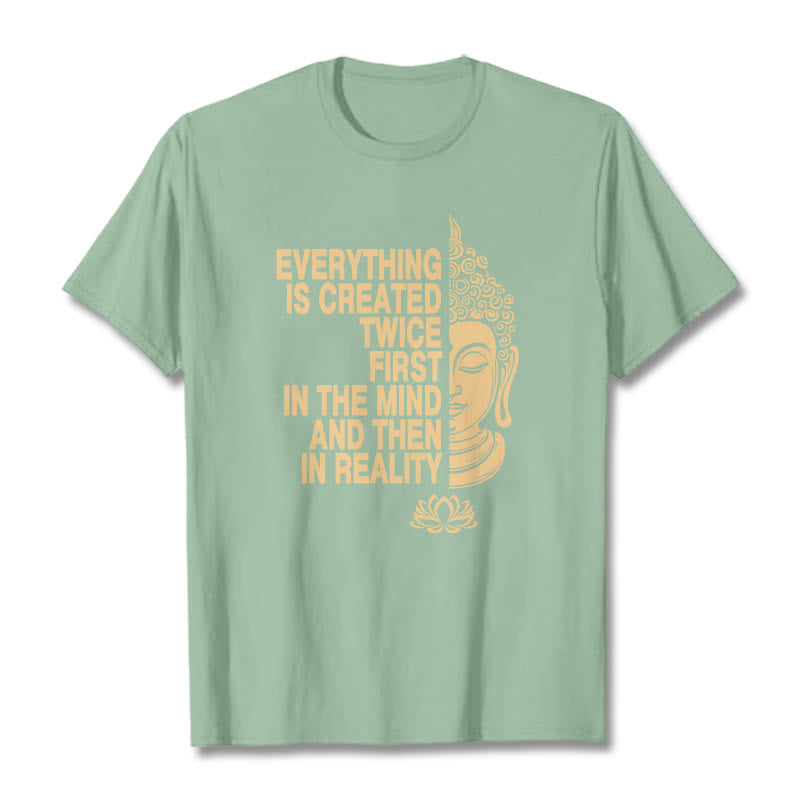 Buddha Stones Everything Is Created Twice Tee T-shirt - PaleGreen - 2XL - image 14