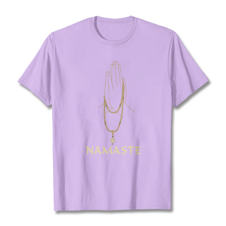 Buddha Stones NAMASTE Tee T-shirt - Plum - 2XL - image 17