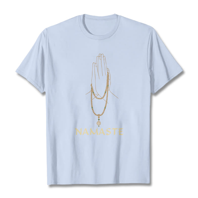 Buddha Stones NAMASTE Tee T-shirt - LightCyan - 2XL - image 19