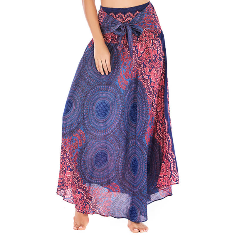 Buddha Stones Two Style Wear Bohemian Compass Rose Flower Lace-up Skirt Dress - MediumPurple - US4-12,UK/AU8-16,EU36-44 (F) - image 10