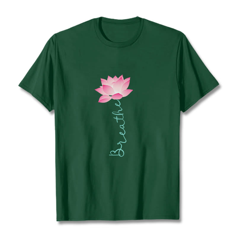 Buddha Stones BREATHE Lotus Tee T-shirt - ForestGreen - 2XL - image 10