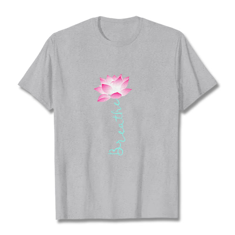 Buddha Stones BREATHE Lotus Tee T-shirt - LightGrey - 2XL - image 19