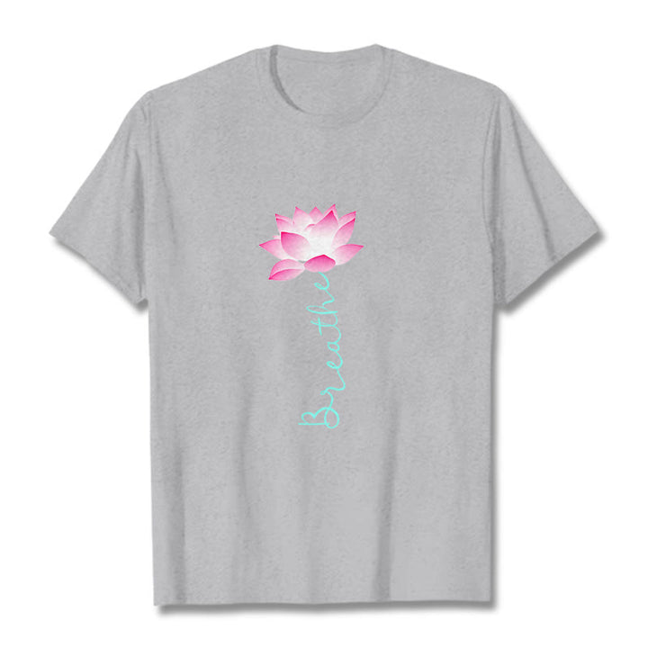 Buddha Stones BREATHE Lotus Tee T-shirt - LightGrey - 2XL - image 19