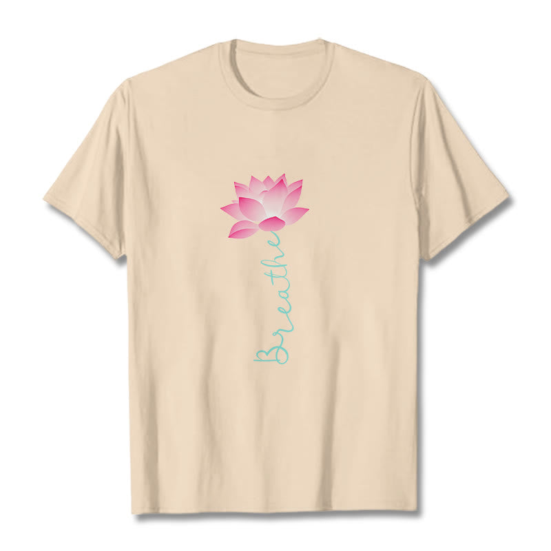 Buddha Stones BREATHE Lotus Tee T-shirt - Bisque - 2XL - image 8