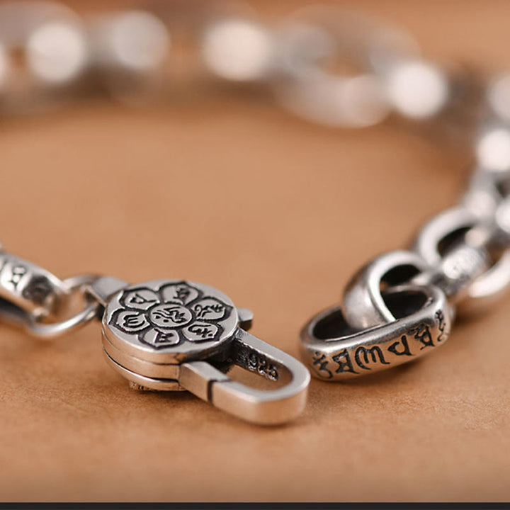 Buddha Stones 925 Sterling Silver Six True Words Wisdom Calm Bracelet - image 10