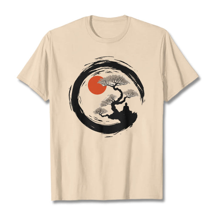 Buddha Stones Red Sun Pine Zen Circle Meditation Buddha Tee T-shirt - Bisque - 2XL - image 9