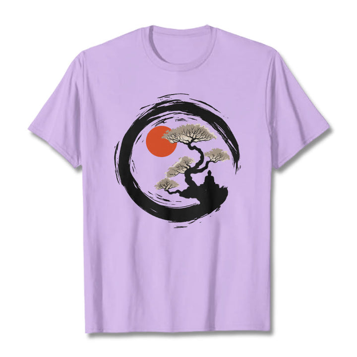 Buddha Stones Red Sun Pine Zen Circle Meditation Buddha Tee T-shirt - Plum - 2XL - image 17
