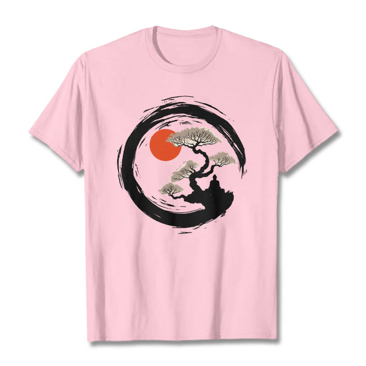 Buddha Stones Red Sun Pine Zen Circle Meditation Buddha Tee T-shirt - LightPink - 2XL - image 13