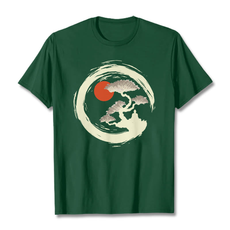 Buddha Stones Red Sun Pine Zen Circle Meditation Buddha Tee T-shirt - ForestGreen - 2XL - image 11