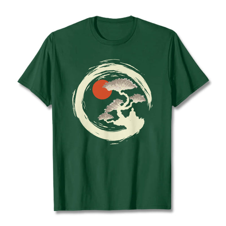 Buddha Stones Red Sun Pine Zen Circle Meditation Buddha Tee T-shirt - ForestGreen - 2XL - image 11
