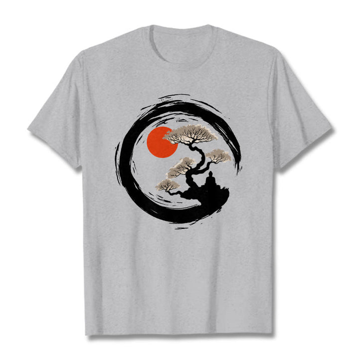Buddha Stones Red Sun Pine Zen Circle Meditation Buddha Tee T-shirt - LightGrey - 2XL - image 20