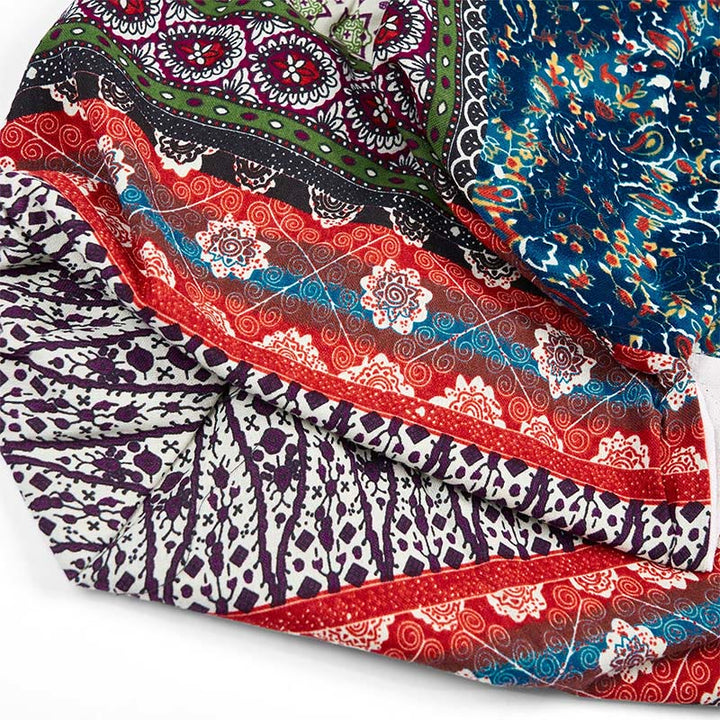 Buddha Stones Colored Stripes Pattern Cotton Shoulder Bag - image 8