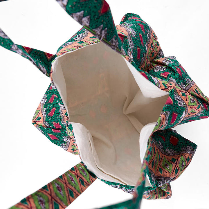 Buddha Stones Colored Stripes Pattern Cotton Shoulder Bag - image 20