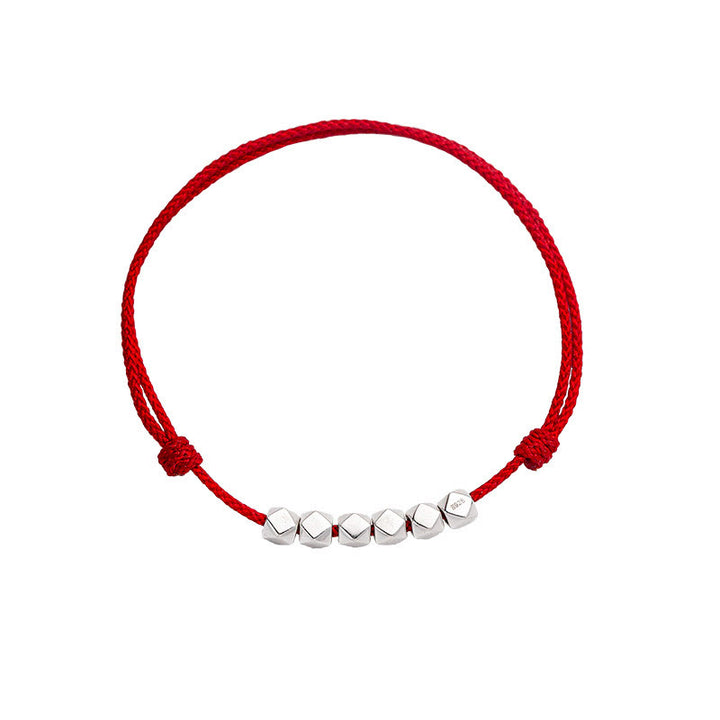 Buddha Stones 925 Sterling Silver Beads Luck Protection Braid Rope Anklet - image 9